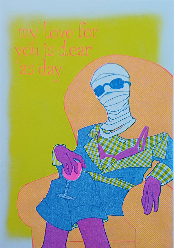 The Invisible Man Made as a risograph print for Cwtch art fair